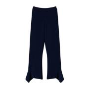 Blauwe Gerimpelde Geknipte Broek Twinset , Blue , Dames