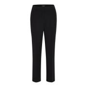 Wijde Pijpenbroek met Elastische Taille Bruuns Bazaar , Black , Dames