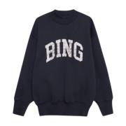 Navy Sweatshirt met Bing Print Anine Bing , Blue , Dames