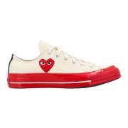 Rode Hart Chuck 70 Lage-top Sneakers Comme des Garçons Play , Beige , ...