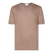 Beige Linnen T-Shirt Casual Stijl Lardini , Beige , Heren