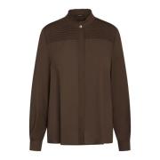 Elegante Camillabbnisja Shirt met Ruche Bruuns Bazaar , Brown , Dames