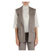 Omkeerbaar Mouwloos Viscose Gilet Marella , Gray , Dames