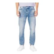 Lichtblauwe Katoenen Jeans Mannen Calvin Klein Jeans , Blue , Heren