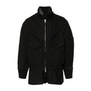 Zwarte Ripstop Laagjesjas Sacai , Black , Heren