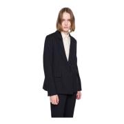 Klassieke Pinstripe Blazer met Revers Silvian Heach , Blue , Dames