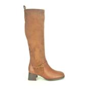 Stretch Laars in Cognac Leer Hispanitas , Brown , Dames