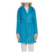 Lichtblauwe jas met capuchon en zakken Sol Wears Women , Blue , Dames