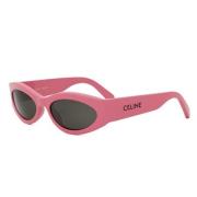 Roze Frame Grijze Lens Zonnebril Celine , Pink , Dames