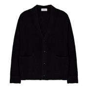 Comfortabele Cardigan met Drop Schouder Laneus , Black , Heren