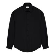 Klassieke Oversized Shirt Flanel Made in Italy Laneus , Black , Heren