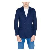 Stijlvolle Blauwe Blazer met Reverskraag Mulish , Blue , Heren