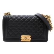 Pre-owned Leather shoulder-bags Chanel Vintage , Black , Dames