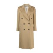 Beige Wol Dubbel-Breasted Jas Alberto Biani , Beige , Dames