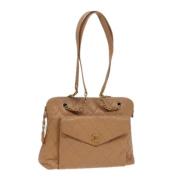 Pre-owned Leather shoulder-bags Chanel Vintage , Beige , Dames