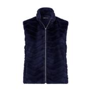 Stijlvolle Vest W41Weste Frank Walder , Blue , Dames