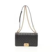 Pre-owned Leather shoulder-bags Chanel Vintage , Black , Dames