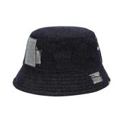 Check Denim Bucket Hat Vans , Blue , Dames