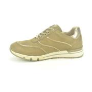 Taupe Suede Runner Sneakers Caprice , Beige , Dames