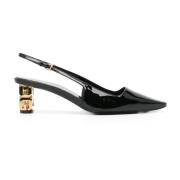 Zwarte Patent Slingback Gebeeldhouwde Hak Givenchy , Black , Dames