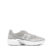 Grijze Sneakers Mesh Leren Afwerking Givenchy , Gray , Heren