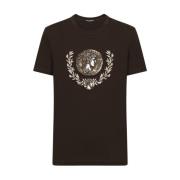 Casual Katoenen T-shirt Dolce & Gabbana , Brown , Heren