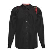 Shirt met ruwe afwerking Alexander McQueen , Black , Heren