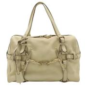 Pre-owned Leather gucci-bags Gucci Vintage , Beige , Dames