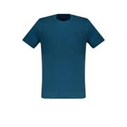 Blauw Katoenen Geborduurd Logo T-Shirt Harmont & Blaine , Blue , Heren