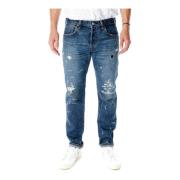 Donkerblauwe Tapered Fit Jeans Edwin , Blue , Heren