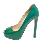 Pre-owned Leather heels Prada Vintage , Green , Dames