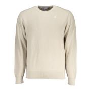 Beige Longsleeve Crewneck Logo Shirt K-Way , Beige , Heren