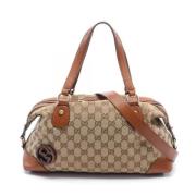 Pre-owned Canvas handbags Gucci Vintage , Beige , Dames