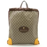 Pre-owned Canvas backpacks Gucci Vintage , Beige , Dames