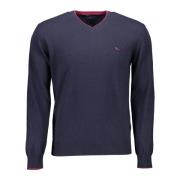 Stijlvolle V-hals Pullover met Contrasterende Accenten Harmont & Blain...