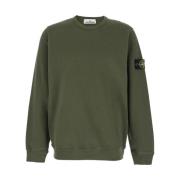 Groene Crewneck Sweatshirt Logo Patch Stone Island , Green , Heren