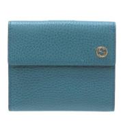 Pre-owned Leather wallets Gucci Vintage , Blue , Dames