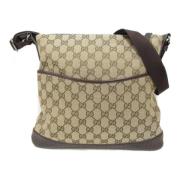 Pre-owned Canvas shoulder-bags Gucci Vintage , Beige , Dames