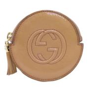 Pre-owned Leather wallets Gucci Vintage , Beige , Dames