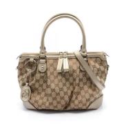 Pre-owned Canvas handbags Gucci Vintage , Beige , Dames