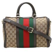 Pre-owned Canvas gucci-bags Gucci Vintage , Beige , Dames