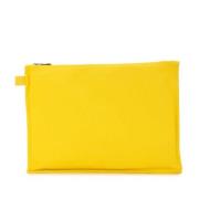 Pre-owned Canvas pouches Hermès Vintage , Yellow , Dames