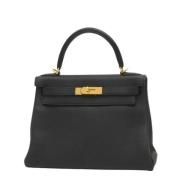 Pre-owned Leather handbags Hermès Vintage , Black , Dames