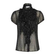 Crinkle SS Shirt Zwart IJs Harts Saint Tropez , Black , Dames