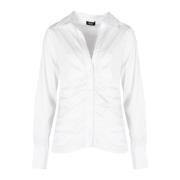 Elegante V-hals Blouse met Knoopsluiting Liu Jo , White , Dames