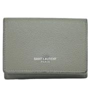 Pre-owned Leather wallets Yves Saint Laurent Vintage , Gray , Dames