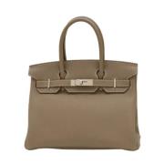 Pre-owned Leather handbags Hermès Vintage , Gray , Dames