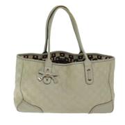 Pre-owned Leather totes Gucci Vintage , Beige , Dames