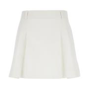 Witte Geplooide Mini Rok Plain Units , White , Dames