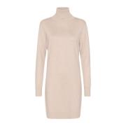 Grijze Rollneck Jurk Melange Stijl Saint Tropez , Beige , Dames